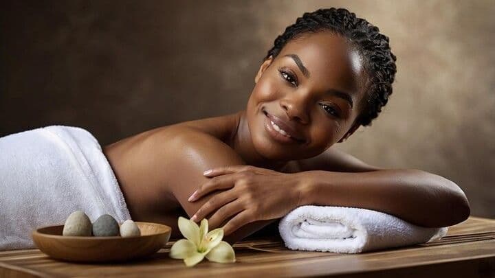 Gift voucher with ribbons and spa botanicals